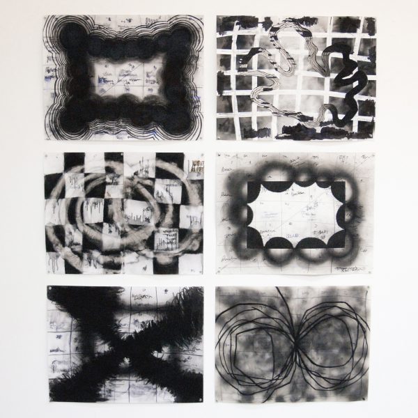 Riette Wanders - Zonder Titels - 65x50cm Houtskool op papier