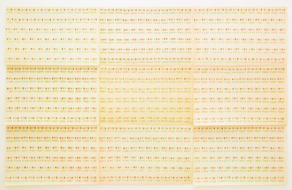 Guy Mees - Untitled - 128x82cm (9 delen) Marker op papier, 1970