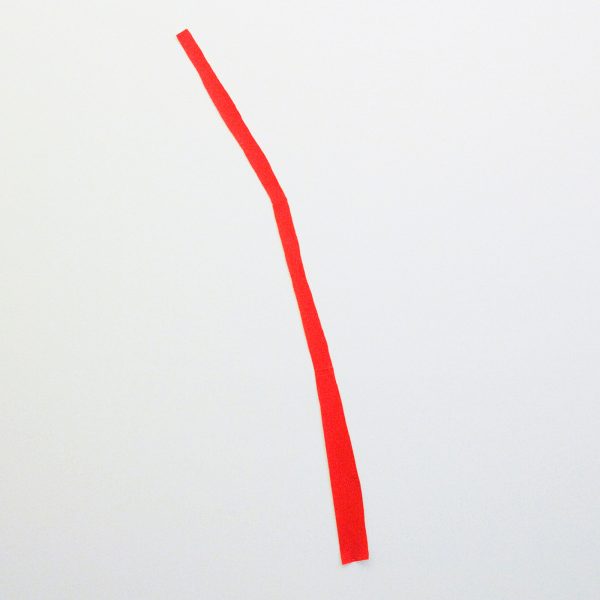 Guy Mees - Verloren Ruimte (VR-023) - 182x20cm Oranje rood papier, 1989