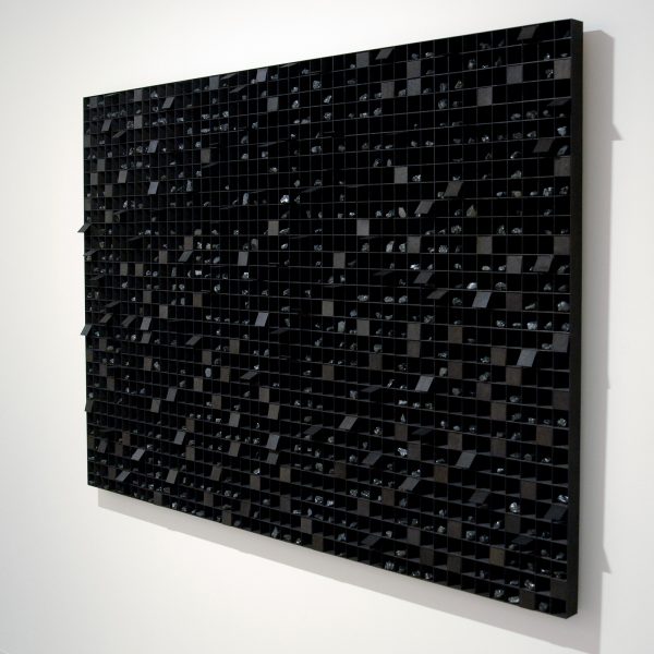 Levi van Veluw - Subdividing Matter I - 130x189x5cm Walnoot hout, zwarte inkt en kolen