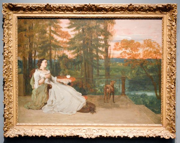 Gustave Courbet - Lady on a Terrace (the lady of Frankfurt) - 104x140cm Olieverf op canvas, 1858
