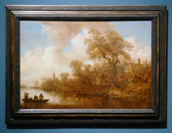 Jan van Goyen - River Landscape with an Inn - 67x98cm Olieverf op eiken, 1952