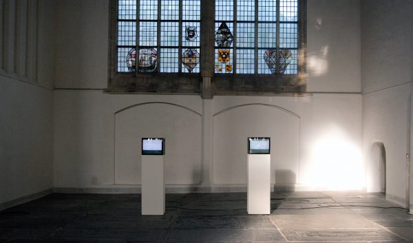 Marinus Boezem - Protegtto Spaziale - Tweee monitoren met statische ruis, 1970