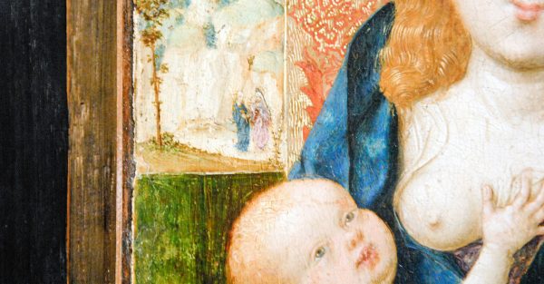 Master of the Saint Bartholomew Altarpiece - Mother of God with Nut - 31x22cm Eikenhout, 1485-1490 (detail)