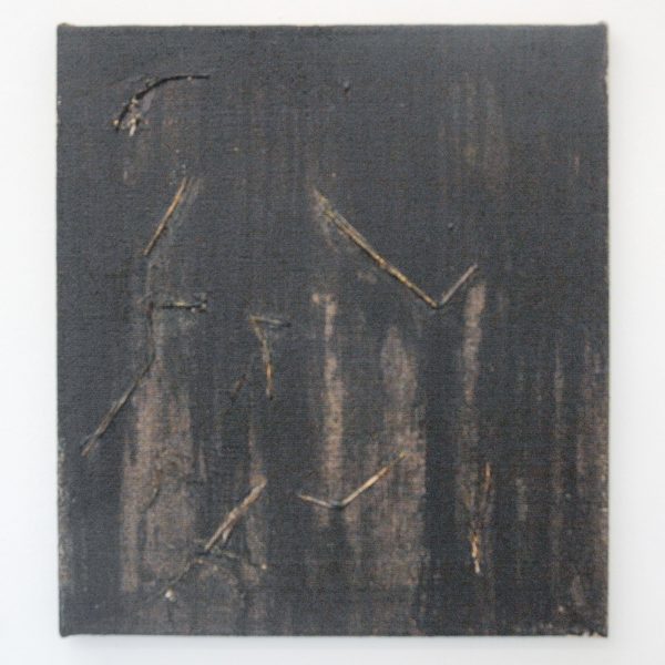 Klaas Kloosterboer - 16144 - 50x45cm Acrylverf, stro en jute