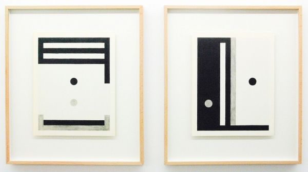 Louis Reith - Untitled (Stof) I & II - 24x30cm Potlood en inkt op gevonden boekpagina's