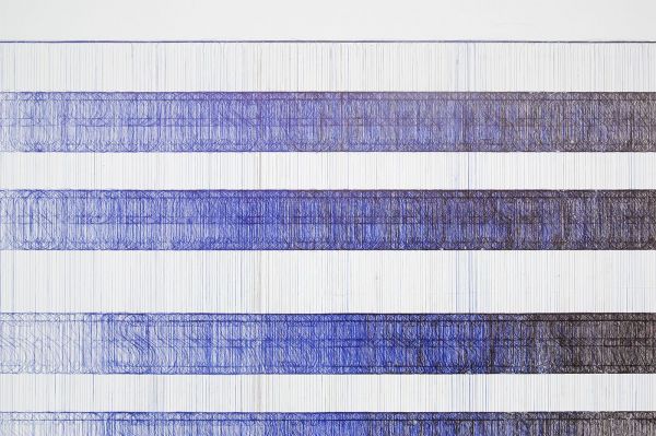 Job Koelewijn - Black and Blue - 180cm hoogte, balpen en sjabloon (detail)