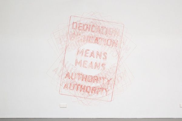 Job Koelewijn - Untitled (Dedication Means Authority) - 200x200cm Potlood, marker en sjabloon