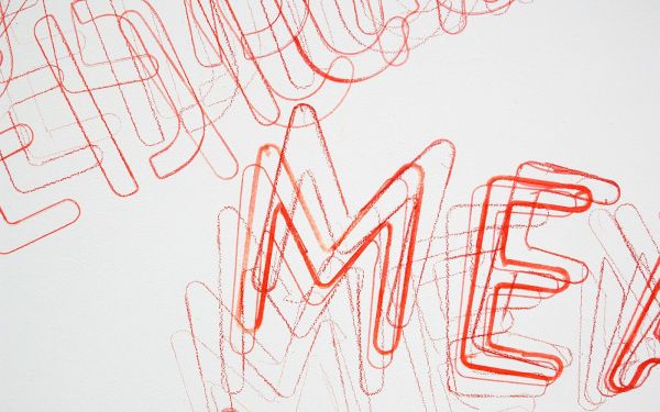 Job Koelewijn - Untitled (Dedication Means Authority) - 200x200cm Potlood, marker en sjabloon (detail)