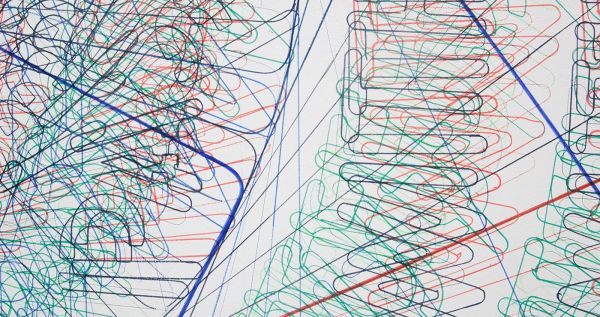 Job Koelewijn - Van een Rechthoek naar een Cirkel - 370x370cm Potlood, pen, marker en sjabloon (detail)