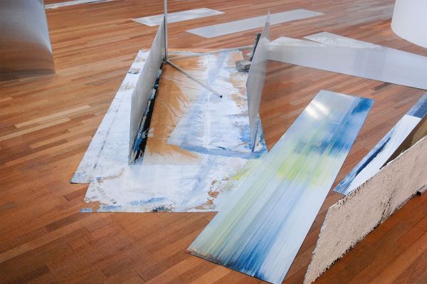 Ton Boelhouwer - Contractions & Ruptures - Olieverf op aluminium en papier (detail)