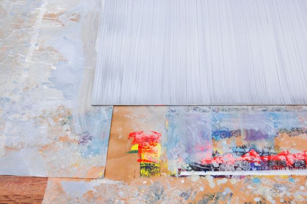 Ton Boelhouwer - Contractions & Ruptures - Olieverf op aluminium en papier (detail)