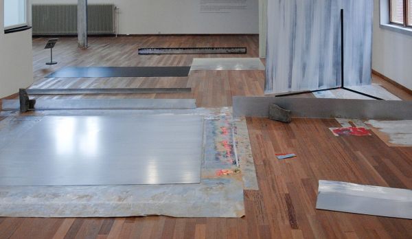 Ton Boelhouwer - Contractions & Ruptures - Olieverf op aluminium en papier (detail)