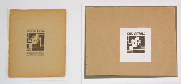 De Stijl - Drukwerk, 1919 & Vilmos Huszar - Vignet voor De Stijl - 8x6cm Houtsnede op papier, 1917