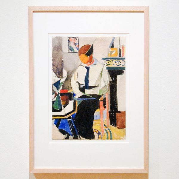 Theo van Doesburg - Lena in Interieur - 27x20cm Potlood en Gouache op papier, 1917