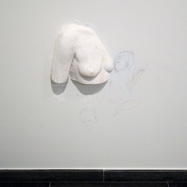 Femmy Otten - For E - Gips en potlood op muur