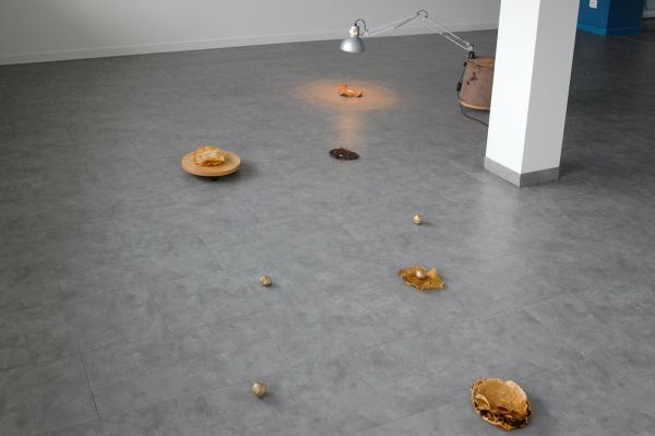 Francis Denys - Onbekende titel, installatie met pannekoeken