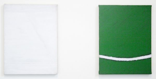 Raoul de Keyser - Zonder Titel & Maaigem April 76 - beide 40x30 Acrylverf op doek &