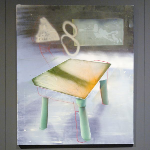 Frederique Jonker - 8tjespuffer - 100x120cm, Spuitbus, acrylverf en stift