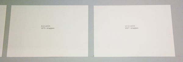 stanley brouwn - portrait of a week - Inkt op papier, tafelblad en schragen, 2005