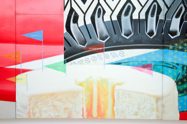 James Rosenquist - F-111 - Olieverf op canvas en aluminium (detail)