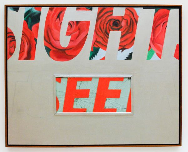 James Rosenquist - Sightseeing - Olieverf op canvas en glas met beschilderd hout en hardware