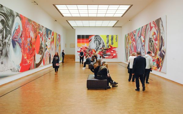 James Rosenquist - The Swimmer in the Econo-mist 1, 2 & 3 - Olieverf op shaped canvas