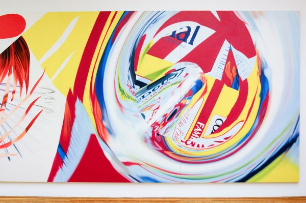 James Rosenquist - The Swimmer in the Econo-mist 1 - Olieverf op shaped canvas (detail)