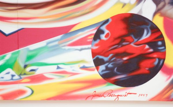 James Rosenquist - The Swimmer in the Econo-mist 2 - Olieverf op shaped canvas (detail)