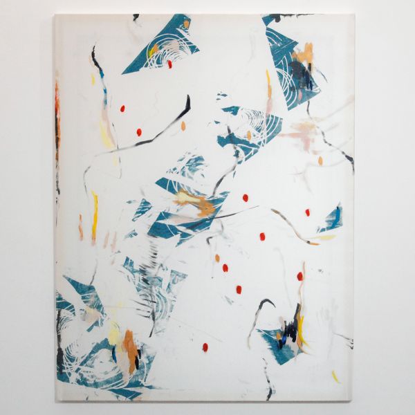 Bas van den Hurk - Come in she said I'll give ya shelter from the storm - 170x130cm Zeefdruk, pigment en olieverf op zijde