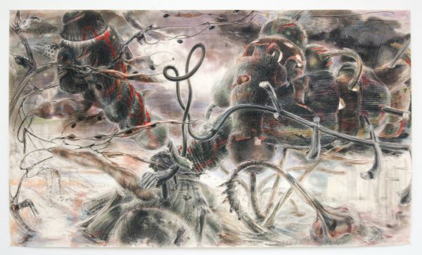 Hans de Wit - Reed - Houtskool en pastelkrijt op papier