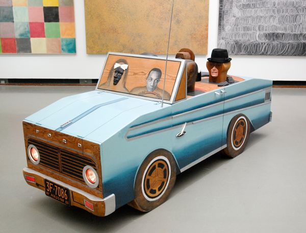 Marisol - The Car - Hout, multiplex, verf, aluminium, gips, foto en audio