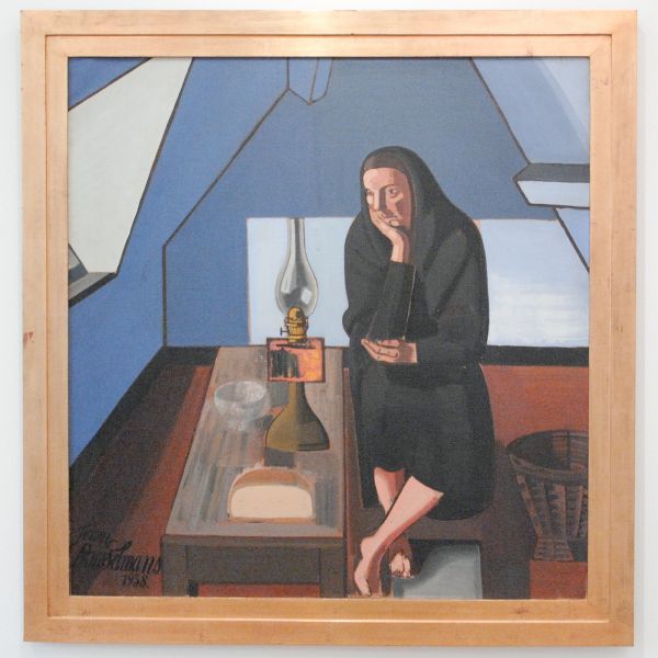 Jean Brusselmans - La Mansarde I (De Zolderkamer I) - Olieverf op doek, 1938