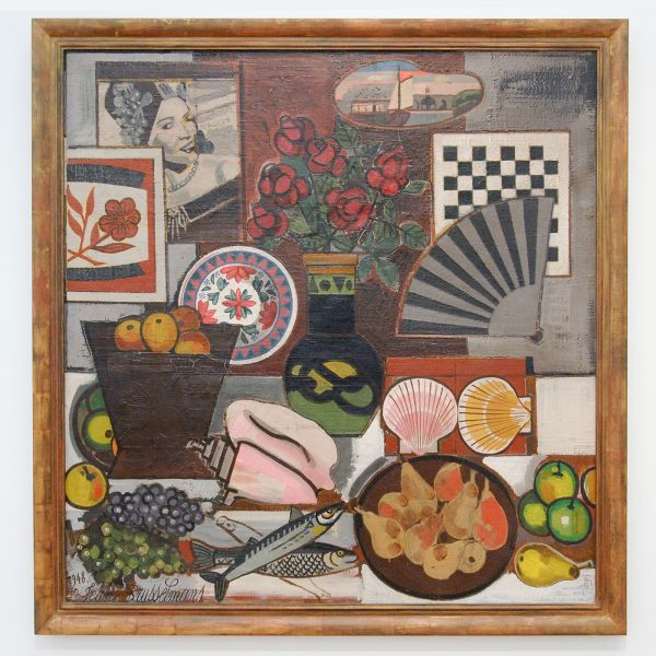 Jean Brusselmans - Nature Morte A Leventail (Stilleven met Waaier) - Olieverf op doek, 1948