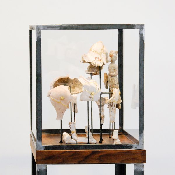 Ron Mandos - Bouke de Vries - Horse Whisperer - 53x35x41cm Tang dynastie paardrijder en metaal