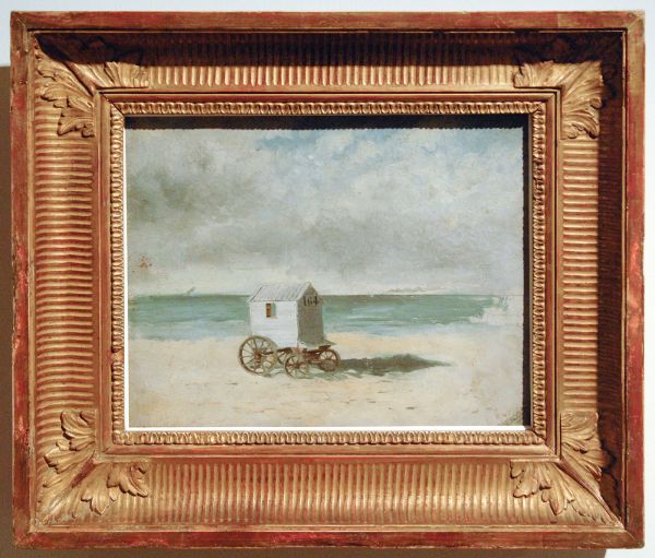 James Ensor - Badkoets op het strand - Olieverf op karton, 1876
