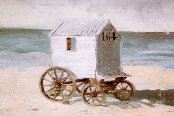 James Ensor - Badkoets op het strand - Olieverf op karton, 1876 (detail)