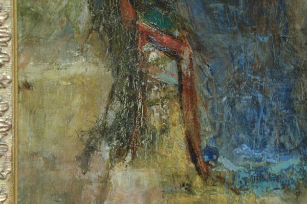 James Ensor - Dame met rode parasol - Olieverf op doek, 1880 (detail)
