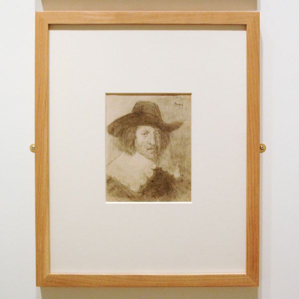 James Ensor - De Amsterdamse lakenhandelaar Nicolaas van Bambeek (Kopie naar Rembrandt en Ferdinand Bol) - Krijt op papier, 1880-1886