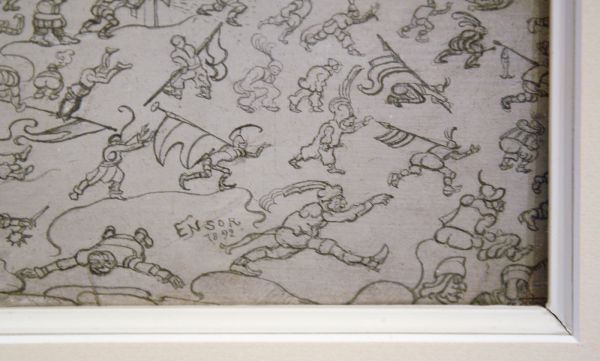 James Ensor - De losbandige soldeniers - Potlood op paneel, 1892 (detail)