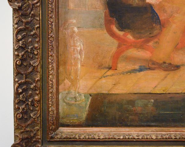 James Ensor - Ensor voor zijn schilersezel - Olieverf op doek, 1890 (detail)