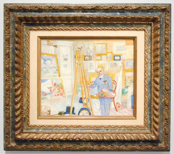 James Ensor - Het schilderend geraamte - Olieverf op paneel, 1896