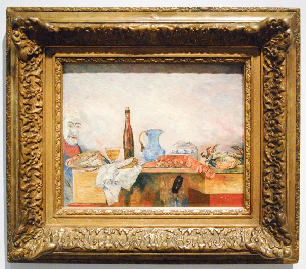 James Ensor - Masker en schaaldieren - Olieverf op paneel, 1891