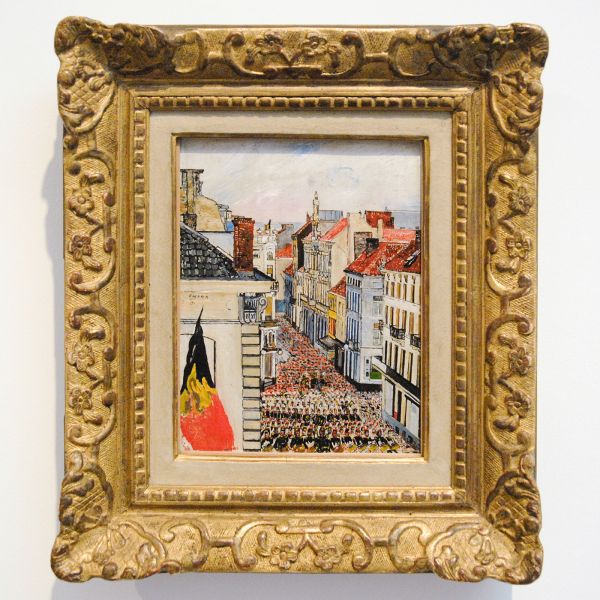 James Ensor - Muziek in de Vlaanderenstraat - Olieverf op paneel, 1891