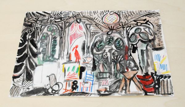 Marijn van Kreij - Untitled (Picasso, Le Carnet de la Cailfornie, 1955) - 27 tekeningen, 30x42cm Gouache, potlood en inkt op papier