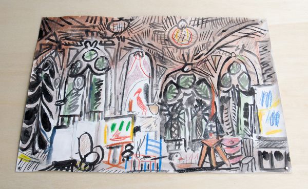 Marijn van Kreij - Untitled (Picasso, Le Carnet de la Cailfornie, 1955) - 27 tekeningen, 30x42cm Gouache, potlood en inkt op papier