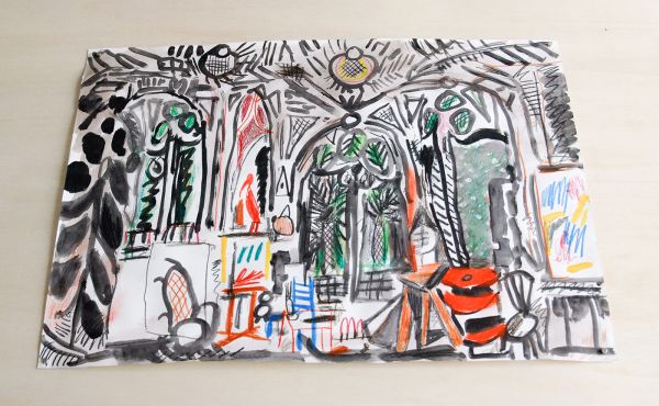 Marijn van Kreij - Untitled (Picasso, Le Carnet de la Cailfornie, 1955) - 27 tekeningen, 30x42cm Gouache, potlood en inkt op papier