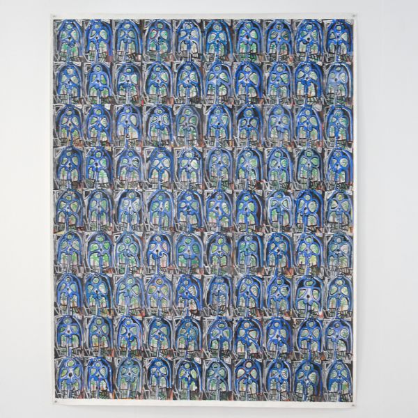 Marijn van Kreij - Untitled (Picasso, the Studio, 1956) - 195x152cm, Gouache, Acrylverf en potlood op papier