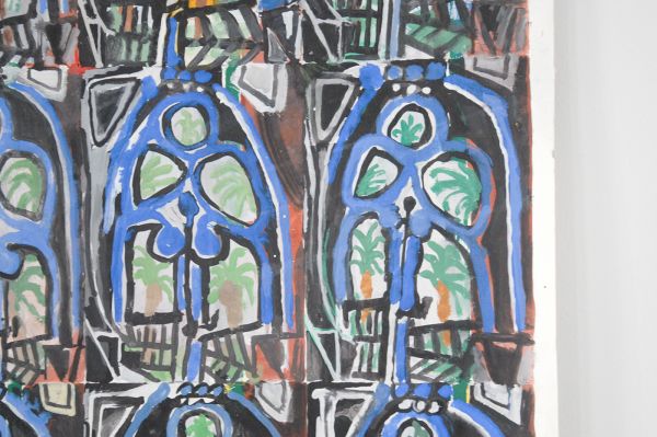 Marijn van Kreij - Untitled (Picasso, the Studio, 1956) - 195x152cm, Gouache, Acrylverf en potlood op papier (detail)