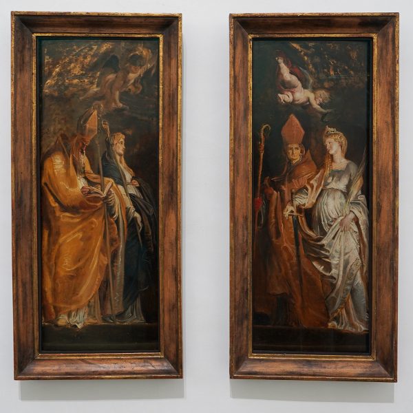Peter Paul Rubens - De heiligen Amandus en Walburgis, De heiligen Catharina van Alexandrie en Eligius - Olieverf op paneel